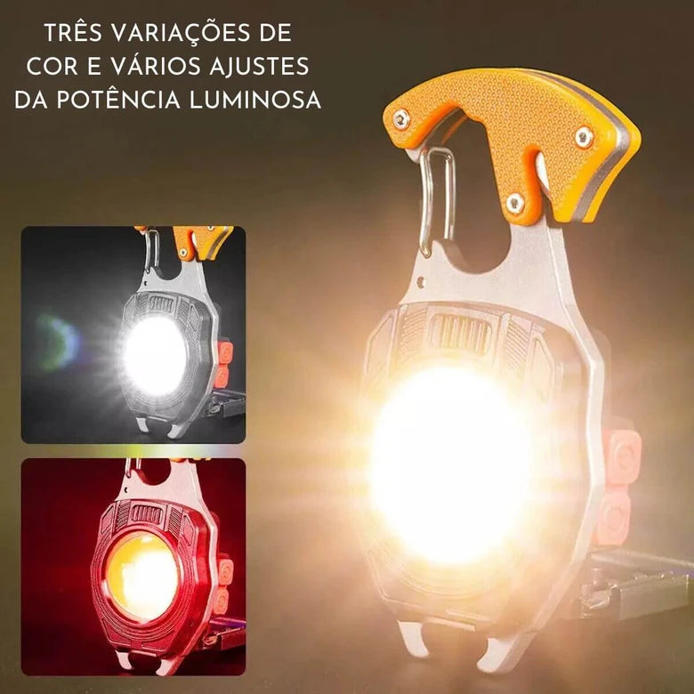 Survivor Light 6 em 1 – Mini Lanterna Multifuncional com Isqueiro e Ferramentas