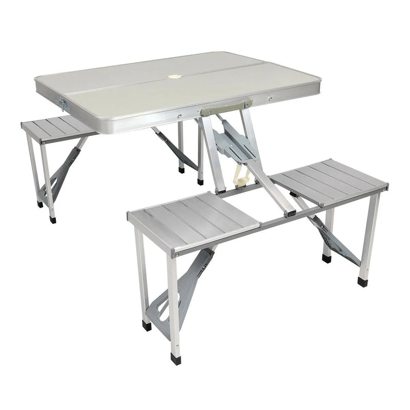 Camping PRO- Mesa de Camping com 4 Banquetas vira Maleta