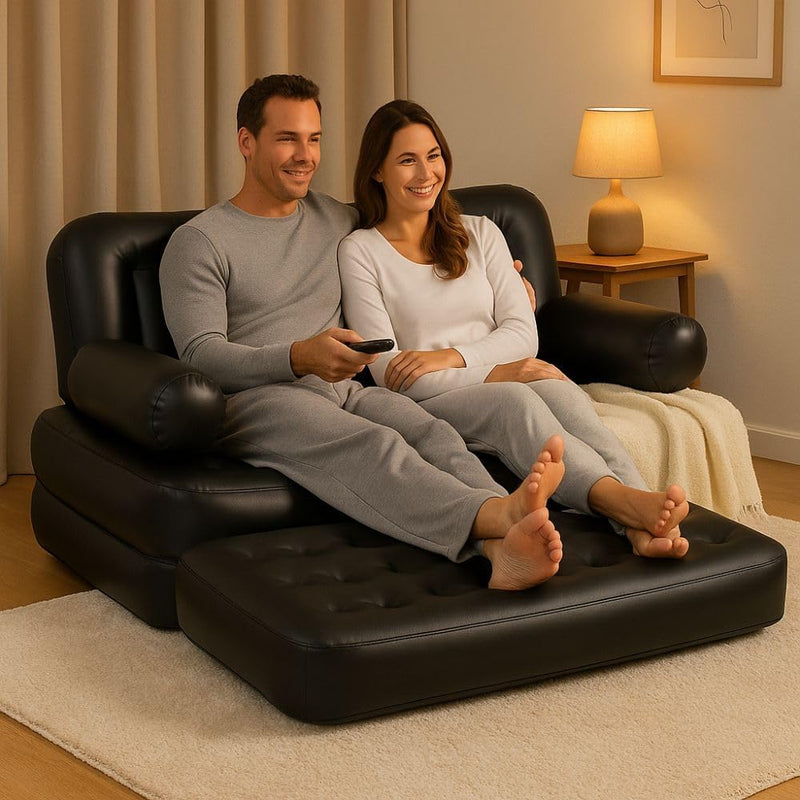 AirLounge Pro – Sofá Cama Inflável Reclinável 2 em 1