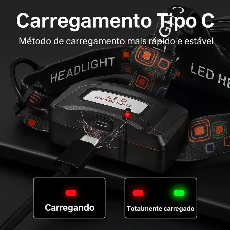Lanterna de Cabeça Nativo UltraBeam - Zoom e USB | Nativo Camping