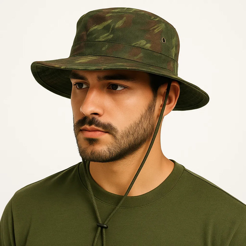 Chapéu Camuflado Black Moss Nativo – Proteção Solar e Estilo Outdoor