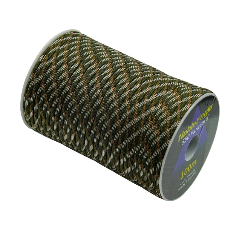 Corda Paracord 550 Militar 50M / 100M - 7 Fios e 4mm de Diâmetro | Nativo Camping