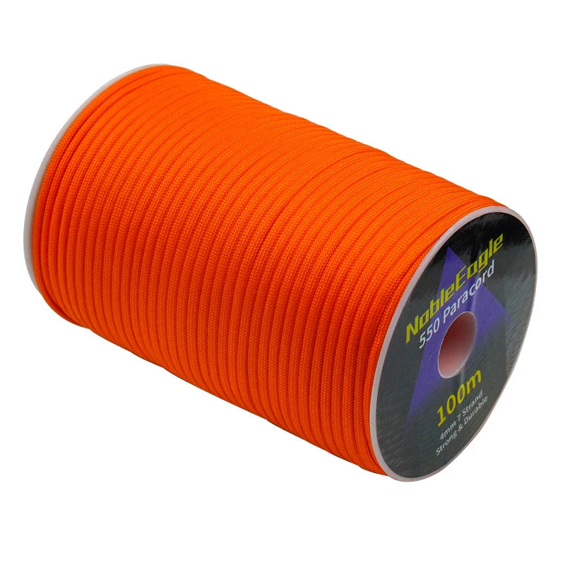 Corda Paracord 550 Militar 50M / 100M - 7 Fios e 4mm de Diâmetro | Nativo Camping
