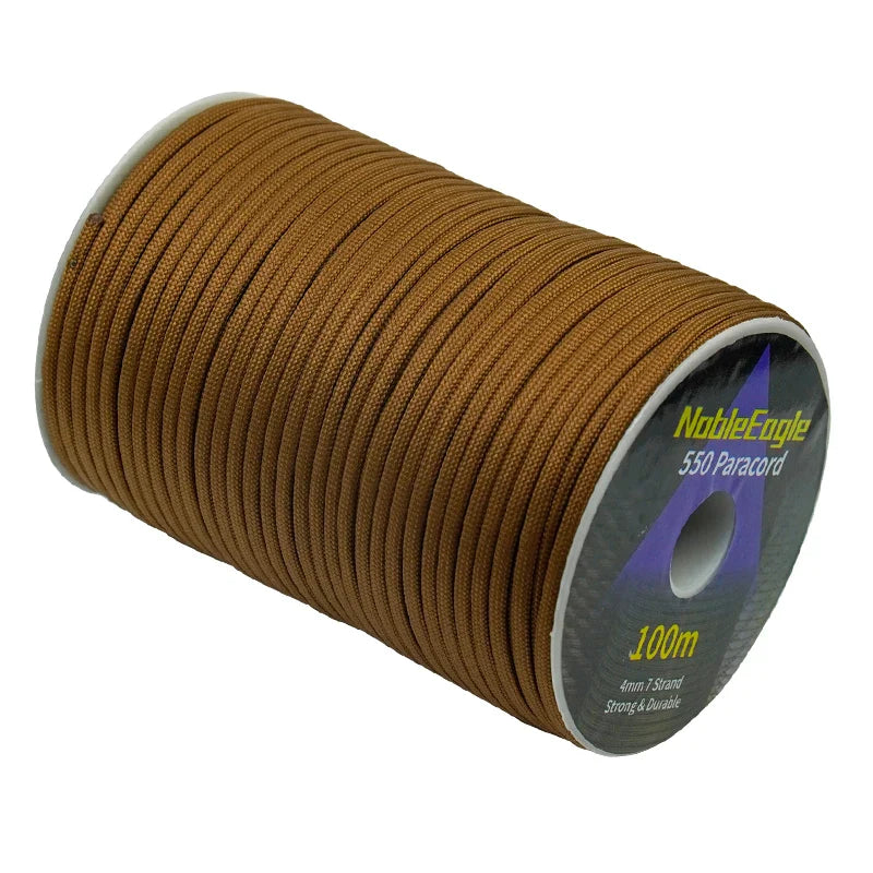 Corda Paracord 550 Militar 50M / 100M - 7 Fios e 4mm de Diâmetro | Nativo Camping