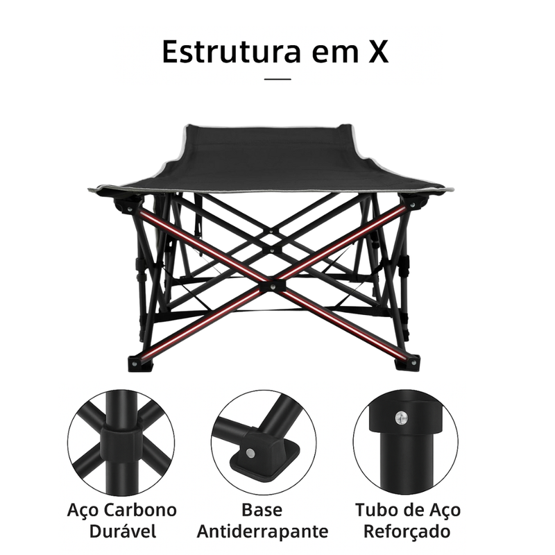 Vento Norte SkyRest 600 — Cama Dobrável Premium com Colchão Removível