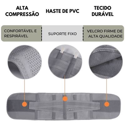 Cinta Modeladora Abdominal Masculina de Compressão com Suporte para Coluna