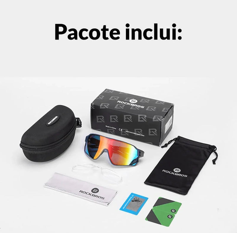 Óculos RockBros Polarizado Modelo Poseidon | Proteção UV400 para Ciclismo